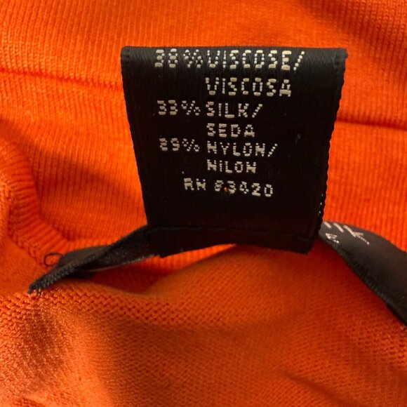 AUGUST SILK Silk Inside SWEATER TANK VEST Orange SZ LG - Picture 3 of 5